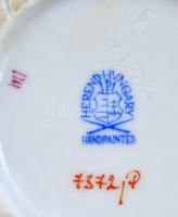 Herendi Apponyi mintás fonott kosárka. Kézzel festett, jelzett, kopásokkal. d: 11,5 cm