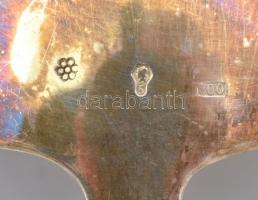 Jelzett ezüst (Ag) szervírozó készlet: Húsvilla, merőkanál, szószos kanál, tortalapát  5 db, nettó 5...