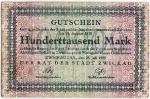Német Birodalom/Weimari Köztársaság/Zwickau 1923.7.25. 100.000M T:II/III