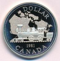 Kanada 1981. 1$ Ag Transzkontinentális vasútvonal T:PP  Canada 1981. 1 Dollar Ag Transcontinental Railroad C:PP Krause KM#130