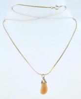 Ezüst (Ag) nyaklánc ezüstbe foglalt ásvánnyal br: 4,06 g