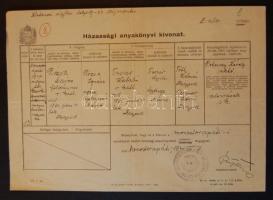 78 db háború előtti okmány pl. keresztlevelek, iskolai bizonyítványok