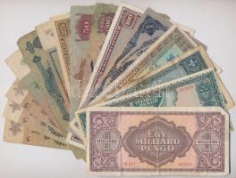 1930-1946. 15db-os (13xklf, 5P-1.000.000.000P) vegyes pengő bankjegy tétel T:III-IV