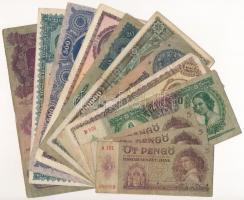1930-1946. 12db-os (10xklf, 5P-1.000.000.000P) vegyes pengő bankjegy tétel T:III,III-