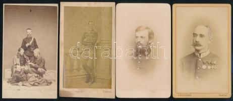 cca 1860-1890 4 db, katonákat ábrázoló vizitkártya / Italian, Austrian soldiers on vintage photos