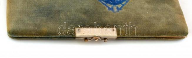 1934-1967 Régi emlékkönyv, bejegyzésekkel, kopott vászon-kötésben