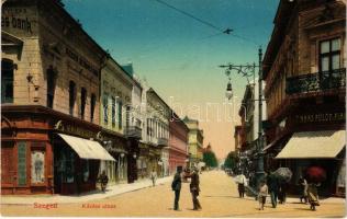 1912 Szeged, Kárász utca, Szegedi Kézműves Bank, Földes Izsó, Haas Fülöp és fiai, Várnay L. üzlete