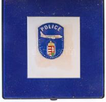 ~1990. Police Repülőtéri Biztonsági Szolgálat zománcozott fém plakett tokban (90x104mm) T:1-