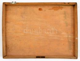 Mauthausen-i hadifogolytáborban készült, az I. világháború alatt faragott fa doboztető, kopott állap...