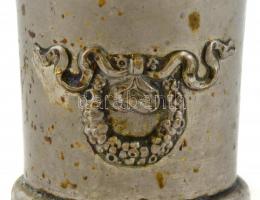 Argentor fém edény, jelzett, deformációval, m: 7 cm