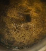 Argentor fém edény, jelzett, deformációval, m: 7 cm