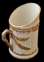 Carl Knoll Carlsbad Austria aranyozott porcelán kiöntő, jelzett, kopásnyomokkal, m: 8,5 cm