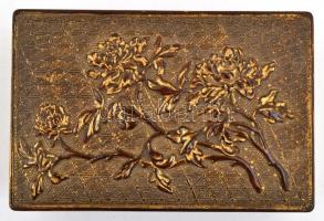 Távol-keleti lakkozott fa tálkák + 1 doboz, d: 12 cm, 13×8×4 cm