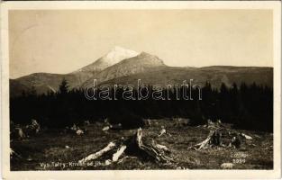 1928 Tátra, Magas-Tátra, Vysoké Tatry; Kriván od jihu / Kriván csúcs / mountain peak. Foto-Fon Praha (EK)