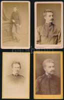 cca 1860-1890 4 db, katonákat ábrázoló vizitkártya / soldiers on vintage photos