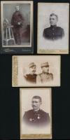 cca 1860-1890 4 db, katonákat ábrázoló vizitkártya / soldiers on vintage photos