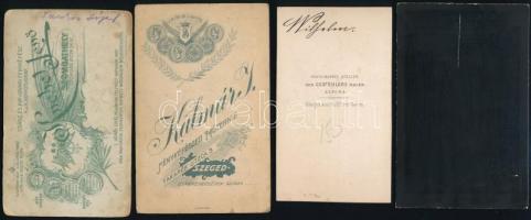 cca 1860-1890 4 db, katonákat ábrázoló vizitkártya /  soldiers on vintage photos