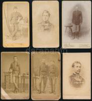 cca 1860-1890 6 db, katonákat ábrázoló vizitkártya vegyes minőségben / soldiers on vintage photos