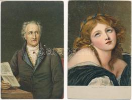 7 db RÉGI Stengel litho művész motívum képeslap / 7 pre-1945 Stengel litho art motive postcards