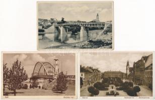 10 db RÉGI magyar város képeslap: Kaposvár, Cegléd, Veszprém, Sopron, Nagykőrös, Sárospatak, Szerenc...