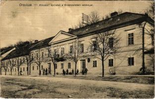 1909 Oravica, Oravita; Kincstári épületek a Graenzenstein sétánnyal / mine treasury buildings, promenade  (EK)