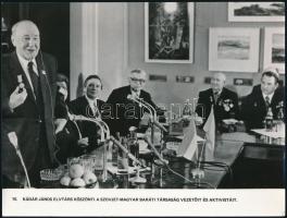cca 1970-1980 4 db MTI nyomtatott fotó Kádár Jánosról különféle politikai eseményeken, enyhén hullámosak 18x23,5 cm, 18x24 cm