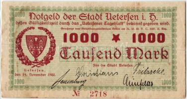 Német Birodalom/Weimari Köztársaság/Uetersen 1922.11.14. 1000M T:II- foltos
