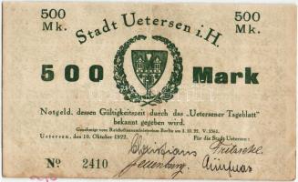 Német Birodalom/Weimari Köztársaság/Uetersen 1922.10.12. 500M T:II- foltos