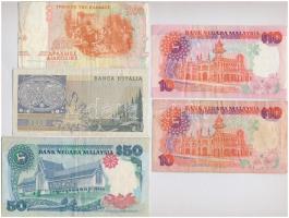 vegyes bankjegy tétel: Olaszország 1973. 2000L + Görögország 1996. 200D + Malajzia 1995. 10R (2x) + ...