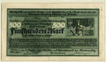 Német Birodalom/Weimari Köztársaság/Zittau und Bautzen 1922.10.30. 500M T:II