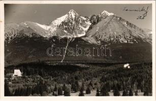 1943 Tátra, Magas-Tátra, Vysoké Tatry; Lomicky a Kezmarsky stít / Lomnici és Késmárki-csúcs / mountain peaks in the High Tatras (ragasztónyom / glue marks)