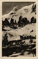 1949 Tátra, Magas-Tátra, Vysoké Tatry; Mengusovská dolina a stít Olgy 2212 m / Menguszfalvi-völgy, Olga-csúcs télen / valley, mountain peak in winter. Foto Skripsky