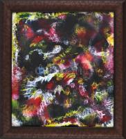 Korniss jelzéssel: A színek játéka tükörképben II. Olaj, fa, hátoldalán jelzett, fa keretben, 27x30 ...