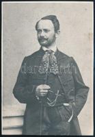 Szabó József (1822-1894) geológus fotója, vágott fotólap, 12×8,5 cm