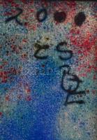 Kővágóné Zsóri Balogh Erzsébet (1955-): Angyalka. Tűzzománc, jelzett, hátoldalán német nyelvű tanúsí...