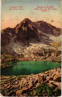 1914 Tátra, Magas-Tátra, Vysoké Tatry; Részlet az Öt-tónál / Partie bei den fünf Seen / mountain peak, lake (gyűrődés / crease)