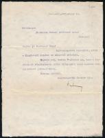 1935. Budapest, levél Dr. Heller Bernát professzor úrnak valószínűleg Hatvany Lajostól