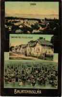 1910 Balatonboglár, fürdőzők, Löwensohn Adél-féle villatelep, Lukács villa. Grósz Simon kiadása (EK)