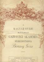 1862 MAgyaróvári gazd. akadémia dekoratív bizonyítványa