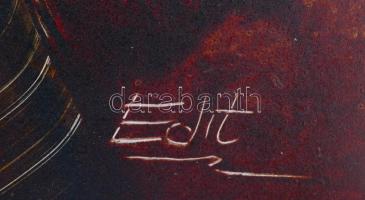 Edit jelzéssel: Női portré. Olaj, farost, fa keretben, 40×38 cm