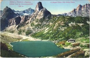 1914 Tátra, Magas-Tátra, Vysoké Tatry; Zöld-tó a Fehérvíz-völgyben / Grüner See im Weisswassertal 1542 m / lake, valley, chalet (EK)
