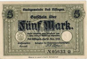 Német Birodalom/Weimari Köztársaság/Bad Kissingen 1918.11.20. 5M T:I-