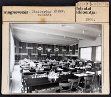 56 db felkartonzott fotó MSZMP épületekről, pártházakról, kultúrházakról, negatívokkal