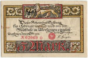 Német Birodalom/Weimari Köztársaság/Überlingen 1918.10.19. 5M T:II
