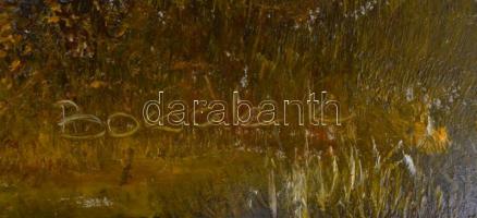 Bocsák Krisztina (1964- ): Tiszapart. Olaj, farost, jelzett, díszes fa keretben, hátoldalán címkével...