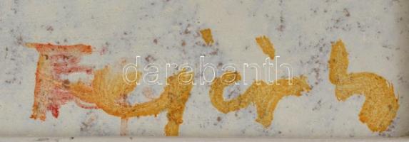 Fejér Csaba (1936-2002): Tiszapart télen. Olaj, farost, jelzett, fa keretben, 40×65 cm / Csaba Fejér...