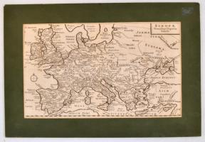 cca 1625 Európa térképe sérült, paszpartuban, hátulján írással 15x24 cm