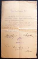 1904 Ernst Lajos mecénás aláírása a nemzeti szalon papírján