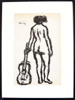 Rippl-Rónai József (1861-1927): Akt. Cinkográfia, papír, jelzett a cinkográfián, paszpartuban, 24×15...