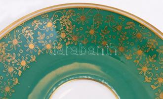 Weimar Harmonie teás csésze aljjal és süteményes tányérral, matricás, jelzett, kopásnyomokkal, d: 15...